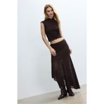 Stradivarius Asimetrik dantel midi etek