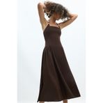 Stradivarius Boncuk detaylı halter midi elbise
