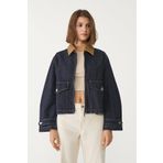 Stradivarius Fitilli kadife denim ceket