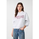 Stradivarius İşlemeli polo yaka sweatshirt
