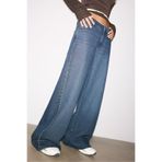 Stradivarius Kalp zımba detaylı geniş paça jean