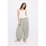 Stradivarius Kare desenli volümlü pantolon