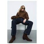 Stradivarius Kovboy süet topuklu bot