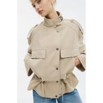 Stradivarius Ön cepli dökümlü crop ceket