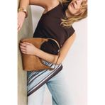 Stradivarius Suni süet tokalı omuz çantası