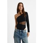 Stradivarius Transparan detaylı asimetrik body