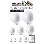 Strafor Kopuk Top 6 Cm 20 Adet Kopuk Top Kure Toplar Yuvarlak Strafor Kopuk Top Okul Deney Hobi Sanat