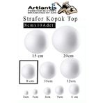 Strafor Köpük Top 8 cm 10 Adet Köpük Top Küre Toplar Yuvarlak Strafor Köpük Top Okul Deney Hobi Sanat