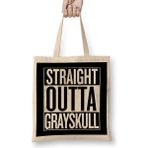 Straight Outta Hill Valley Back To The Future White Bez Çanta Uzun Saplı - Açık Bej - 40 X 40