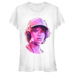 Stranger Things Dusty Big Face Short Sleeve Weiß Kadın T-shirt