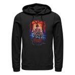 Stranger Things Group Pumpkins Poster Schwarz Kapüşonlu Unisex Sweatshirt