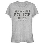 Stranger Things Hawkins Police Department Heather Gri Kadın T-shirt