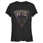 Stranger Things Hawkins Police Rats Schwarz Kadın T-shirt