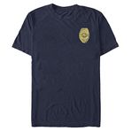 Stranger Things Hawkins Police Rozet Navy Mavi Erkek T-shirt