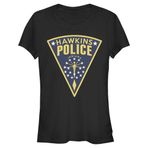 Stranger Things Hawkins Police Seal Schwarz Kadın T-shirt