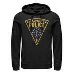 Stranger Things Hawkins Police Seal Schwarz Kapüşonlu Unisex Sweatshirt
