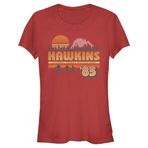 Stranger Things Hawkins Vintage Sunsnet Rot Kırmızı Kadın T-shirt