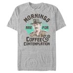 Stranger Things Hopper Coffee Morning Short Sleeve Heather Gri Erkek T-shirt