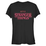 Stranger Things Netflix Stranger Logolu Schwarz Kadın T-shirt