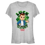 Stranger Things Not Lucky Short Sleeve Heather Grey Kadın T-shirt