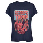 Stranger Things Scoop Troop Navy Mavi Kadın T-shirt