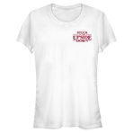 Stranger Things Upside Down Pocket Short Sleeve Weiß Kadın T-shirt
