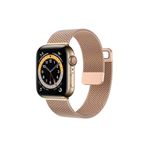 Strap U Apple Watch 2/3/4/5/6/7/8/9/se Uyumlu 38mm 40mm 41mm Milano Hasır Çelik Örgü Saat Kordonu
