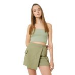 Straplez Büstiyer Crop Fitilli Viskon Karışımlı