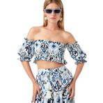 Straplez Crop Bluz