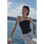 Straplez Uzun Elbise Beyaz