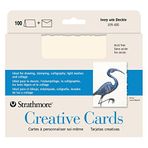 Strathmore Yaratıcı Kartlar, Deckle Kenarlı Fildişi Rengi, 12,7 x 17,5 cm, 50'li Paket, Zarflar Dahildir - Düğünler, Etkinlikler, Doğum Günleri için Boş Tebrik Kartları