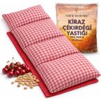 Strauss Doğal Kiraz Çekirdeği Yastığı 800 G | %100 Pamuk Kılıf | Isı ve Soğuk Terapi Için - 20 x 50 cm - Kırmızı