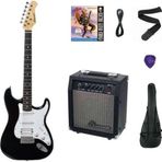 Strauss ST-20HHSSB-BK ELEKTRO GİTAR-SİYAH SET (Amfi-KILIF-ASKI-TEL-KABLO-PENA)