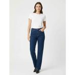 Streç Pamuklu Taş Yıkama Slim Fit Denim Pantolon Kadın Haki Yeşili Denim Pantolon - 325P4MCPLE046