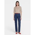 Streç Pamuklu Taş Yıkama Slim Fit Denim Pantolon Kadın Haki Yeşili Pantolon - 325A4mcple046