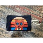 Street Bag Artist Kedi Desenli Baskılı Kalemlik , El Çantas , Baskılı Bez Çanta , Makyaj Çantası - Turuncu - Kırmızı