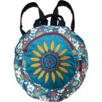 Street Bag Fargin Etnik Otantik Desenli Yuvarlak Sırt Çantası Nakışlı Bohemian Tarz Sırt Çantası - Turkuaz