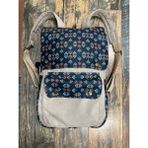 Street Bag Kapaklı Etnik Otantik Bohem Desenli Sırt Çantası Günlük Seyahat Kamp Kullanım - Açık Krem