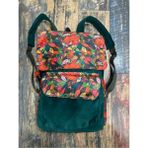 Street Bag Kapaklı Etnik Otantik Bohem Desenli Sırt Çantası Günlük Seyahat Kamp Kullanım - Orman Yeşili