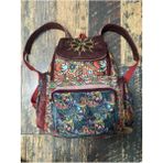 Street Bag Patchwork Tasarım Etnik Otantik Sırt Çantası Günlük Seyahat Kullanım - Gül Kurusu