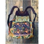 Street Bag Patchwork Tasarım Etnik Otantik Sırt Çantası Günlük Seyahat Kullanım - Mor