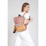 Street Bag Raven Etnik Otantik Bohem Desenli Sırt Çantası Günlük Seyahat Kamp Kullanım - Hardal