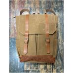 Street Bag Vintage Retro Su Geçirmez Mumlu Kanvas Sırt Çantası Günlük Seyahat Kamp - Vanilya