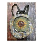 street&bagdnz Fargin Etnik Otantik Bohem Yuvarlak Nakışlı Sırt Çantası Günlük Seyahat Su Geçirmez Sırt Çantası