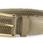 Streeze 30 mm streç kemer örgülü, elastik kemer, altın tokalı, 6 beden: Small - 3XL Bej M: 82 cm – 91 cm Taille