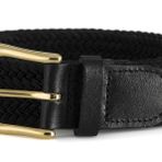 Streeze 30 mm streç kemer örgülü, elastik kemer, altın tokalı, 6 beden: Small - 3XL Siyah XL: 102 cm – 111 cm Taille