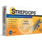 Strep-Dops Strepdops Arısütü, Ginseng, Zinc, Propolis, C Vitamini Şekersiz 24 Pastil