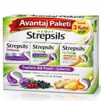 Strepsils Herbal Zencefil Aromalı 16'lı Pastil + Strepsils Herbal Kara Mürver 16 Pastil + Strepsils Defence 12 Pastil