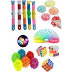 Stres Giderici Set 1 Bileklik Popit 1 Rubik Zeka Küpü 1 Beyin Stres Topu 1 Stres Yayı 1 Stres Topu