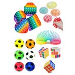 Stres Giderici Set 1 Popit 1 Rubik Zeka Küpü 1 Beyin Stres Topu 1 Stres Yayı 1 Stres Topu